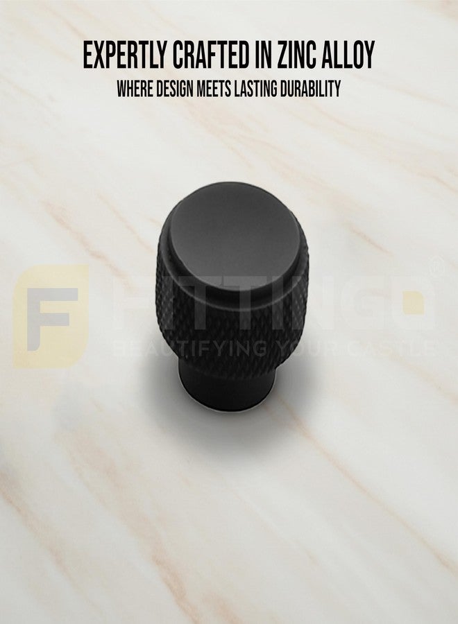 Fittingo Round Drawer Knob/Door Knobs/Drawer Handle for Wardrobe/Cabinet Handle/Pull and Push Handle/Zinc Alloy (Matt Black) Pack of 2 - Image 5